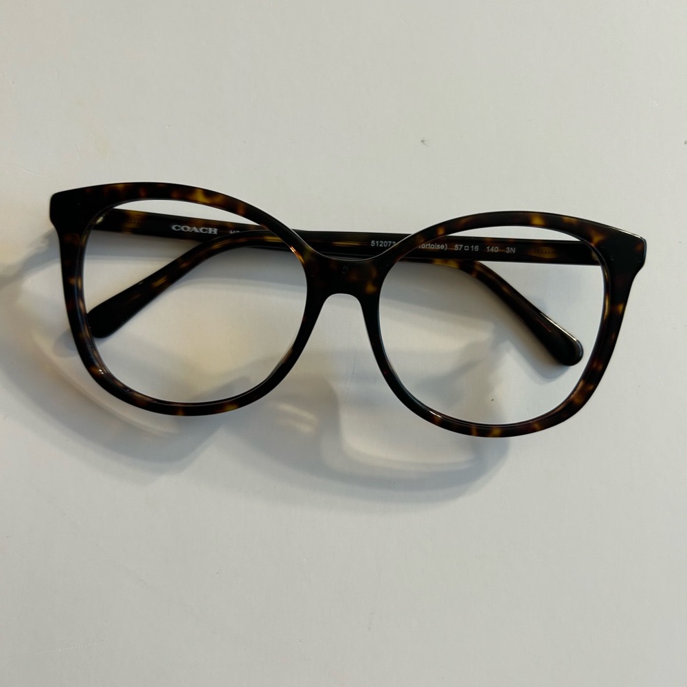 COACH DARK TORTOISE EYEGLASS FRAMES 57-16-140 3N (512073) - Picture 2 of 7